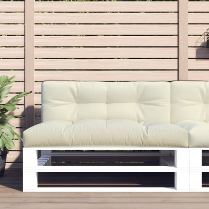 vidaXL Coussin de palette Crème 120x40x12 cm Tissu