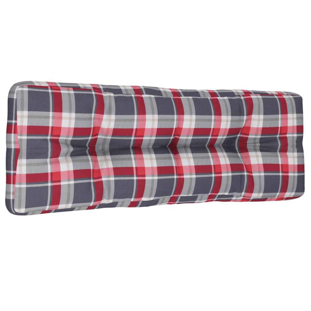 vidaXL Palettenkissen Rot Karomuster 120x40x12 cm Stoff