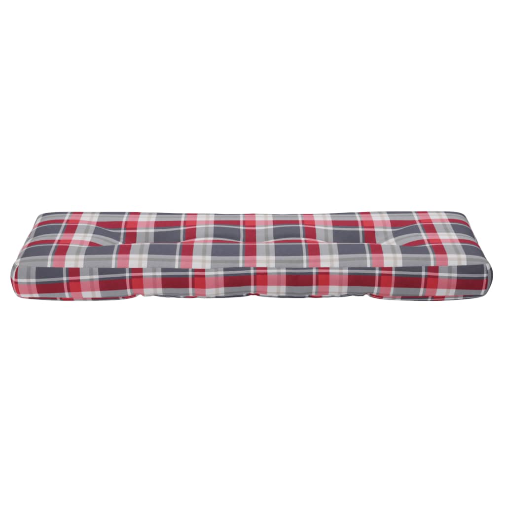 vidaXL Palettenkissen Rot Karomuster 120x40x12 cm Stoff