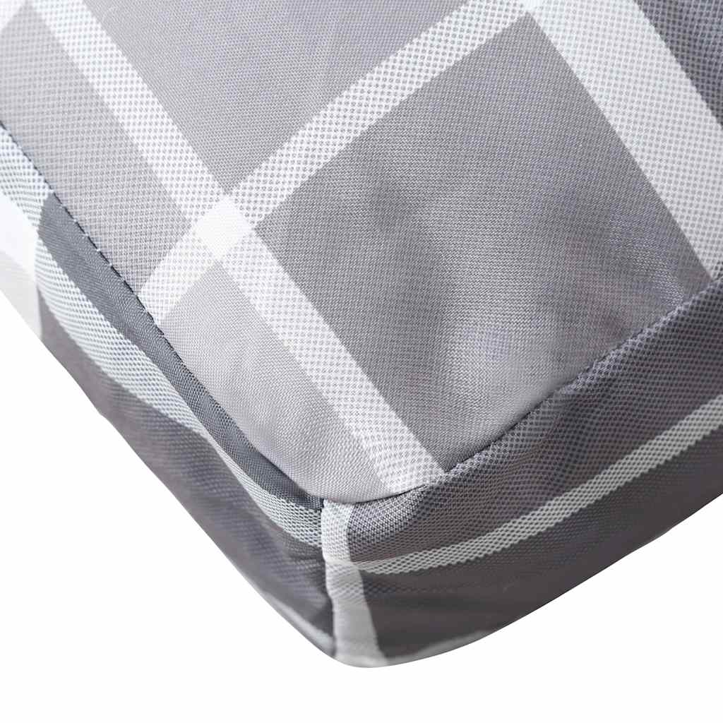 vidaXL Palettenkissen Grau Karomuster 120x40x12 cm Stoff