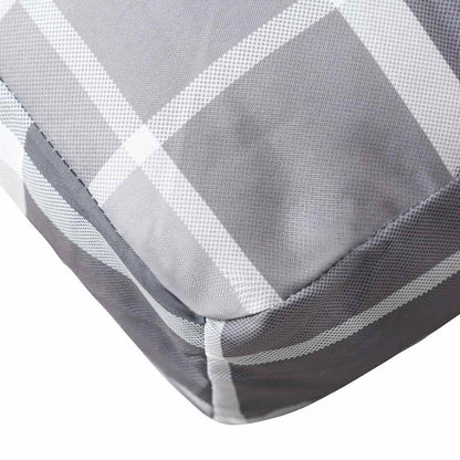 vidaXL Palettenkissen Grau Karomuster 120x40x12 cm Stoff