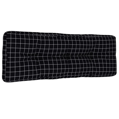 vidaXL Coussin de palette à carreaux noirs 120x40x12 cm tissu