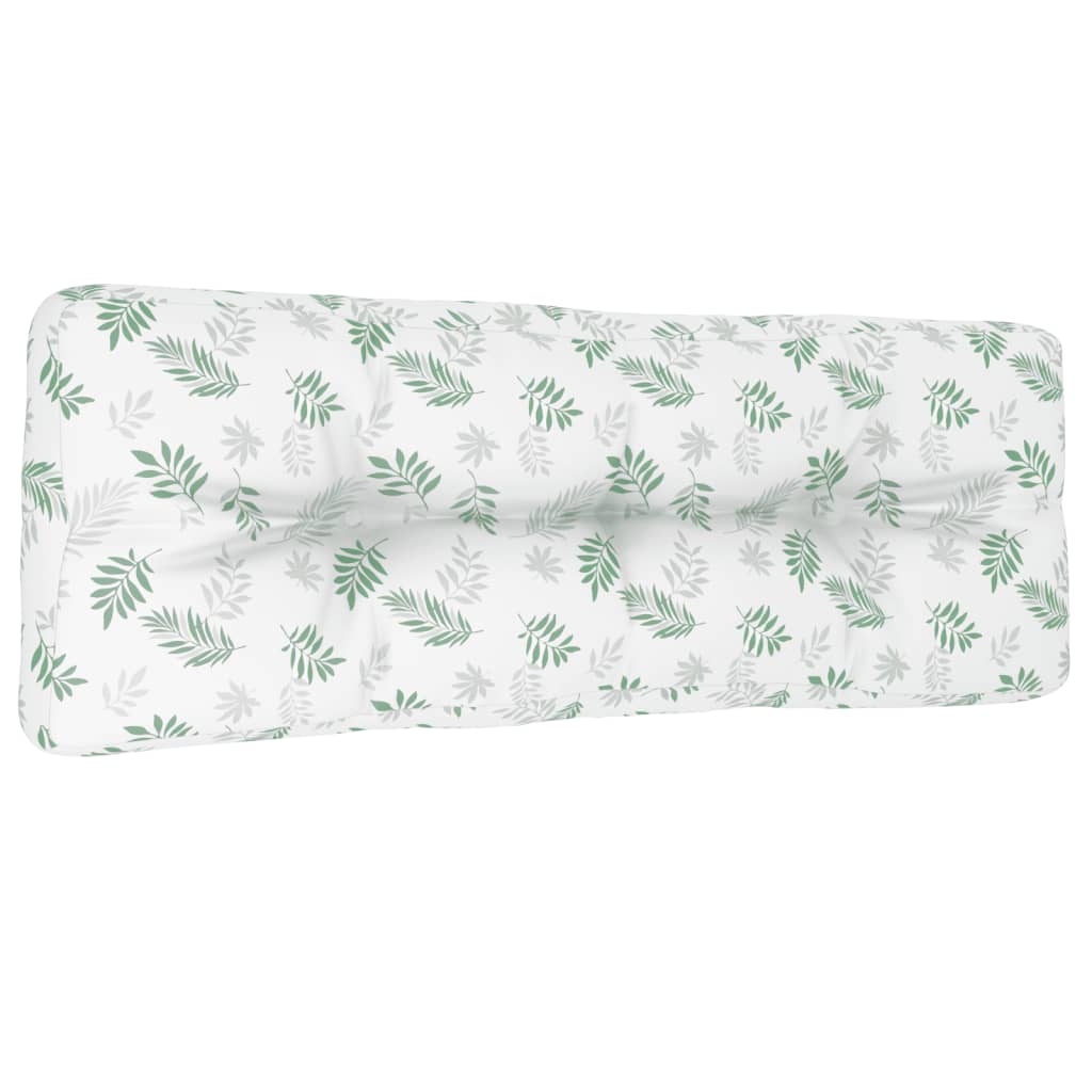 vidaXL Coussin de palette motif feuilles 120x40x12 cm tissu