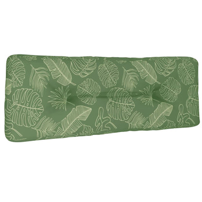 vidaXL Coussin de palette motif feuilles 120x40x12 cm tissu
