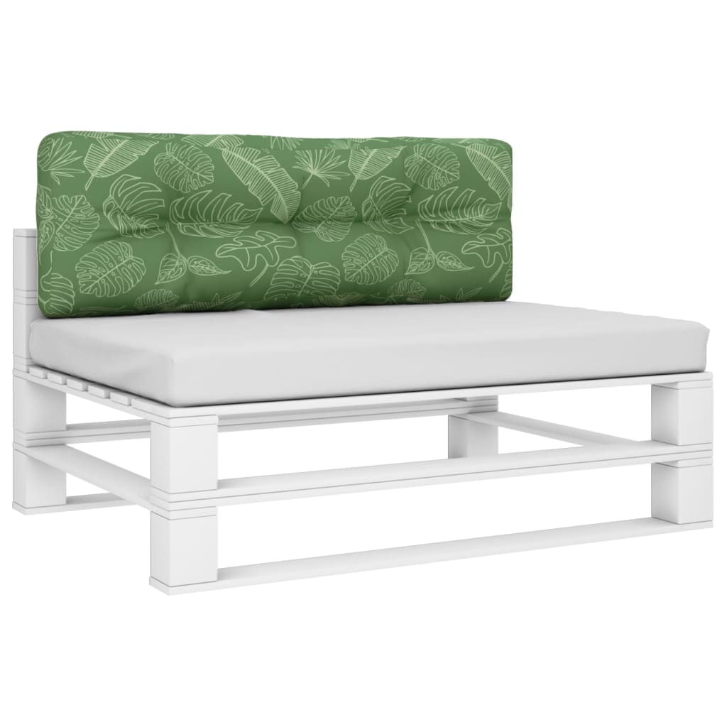 vidaXL Coussin de palette motif feuilles 120x40x12 cm tissu