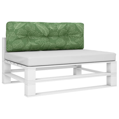 vidaXL Coussin de palette motif feuilles 120x40x12 cm tissu