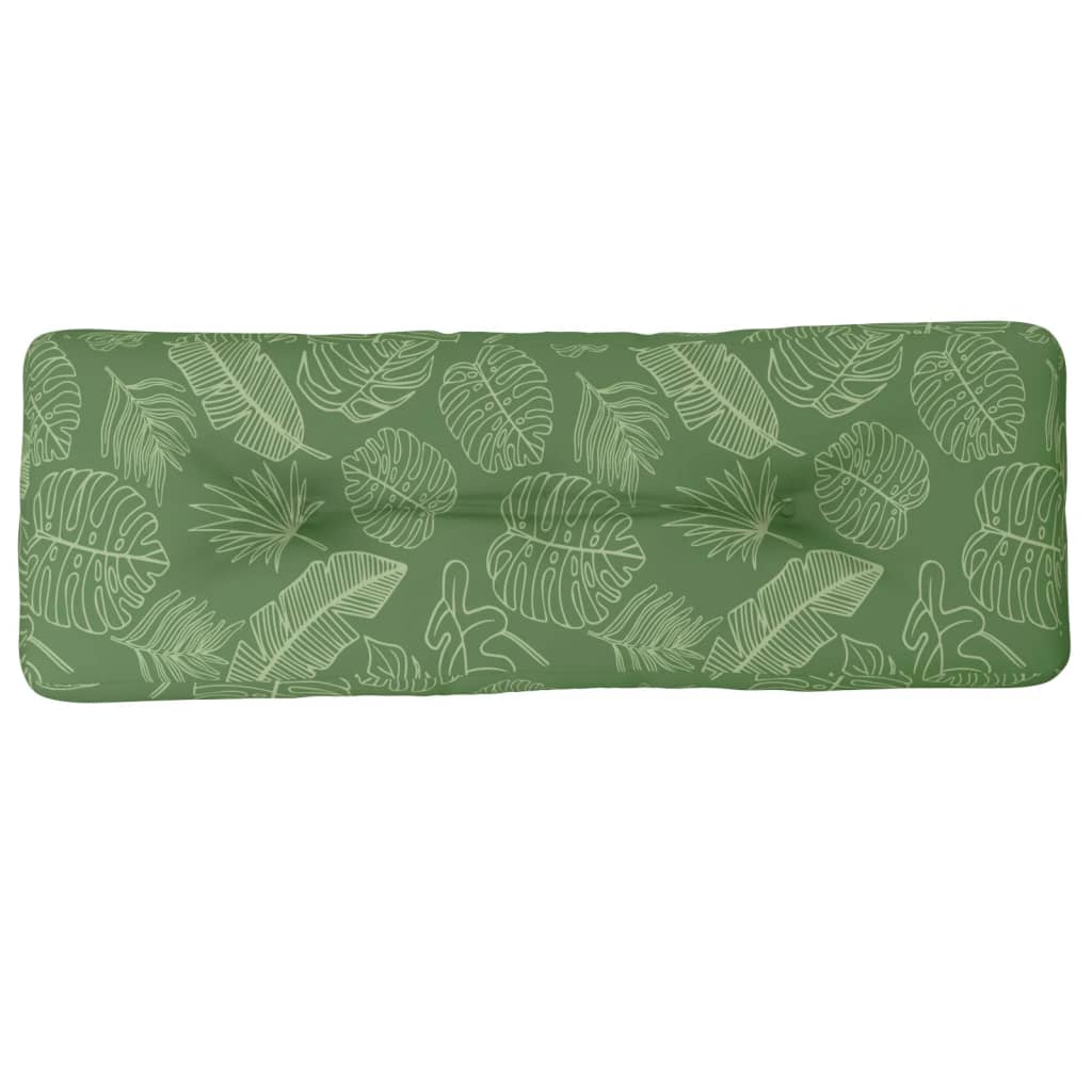 vidaXL Coussin de palette motif feuilles 120x40x12 cm tissu