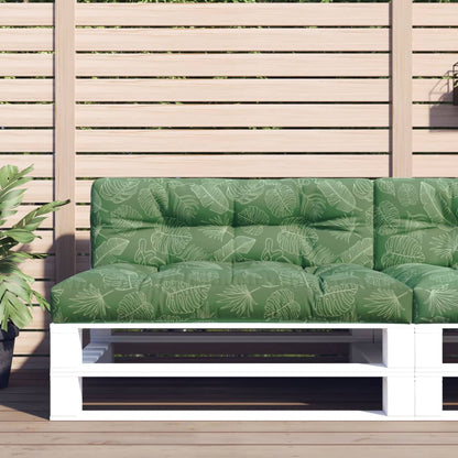 vidaXL Coussin de palette motif feuilles 120x40x12 cm tissu