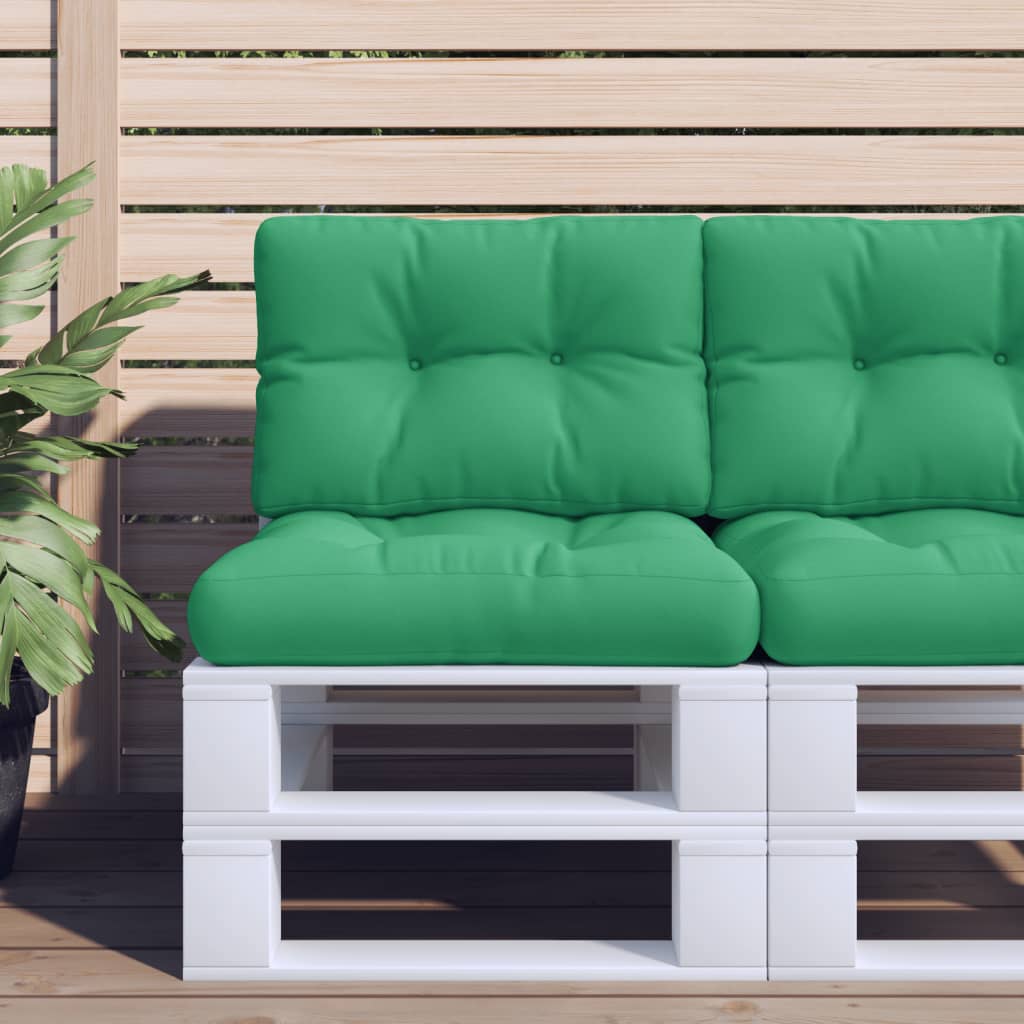 vidaXL Coussins de palette 2 pcs Vert Tissu