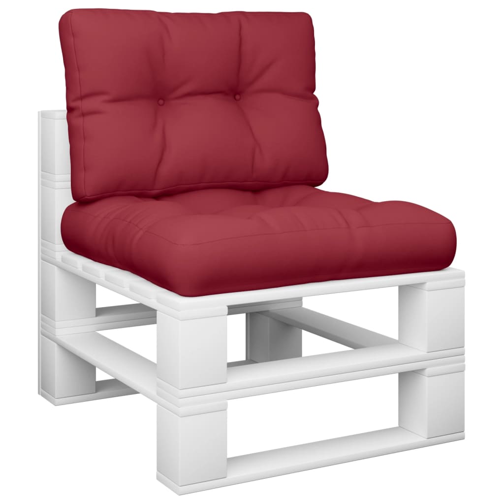 vidaXL Coussins de palette 2 pcs. Tissu Rouge bordeaux