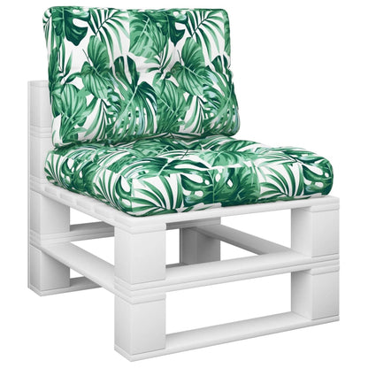 vidaXL Coussins de palette 2 pcs Motif à feuilles Tissu