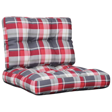 vidaXL Coussins pour palette 2 pcs Rouge à carreaux Tissu