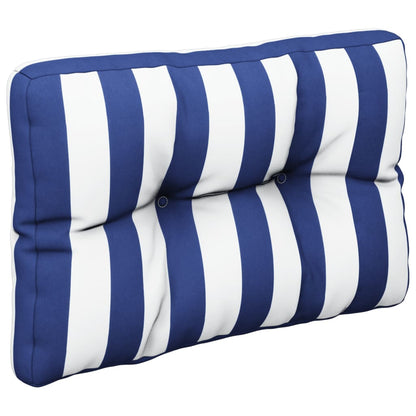 vidaXL Coussins de palette 2 pcs Bleu et blanc à rayures Tissu