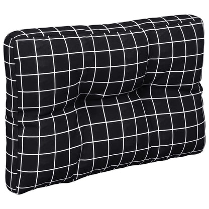 vidaXL Coussins de palette 2 pcs Motif à carreaux noir Tissu