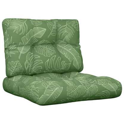 vidaXL Coussins de palettes 2 pcs Tissu motif feuilles