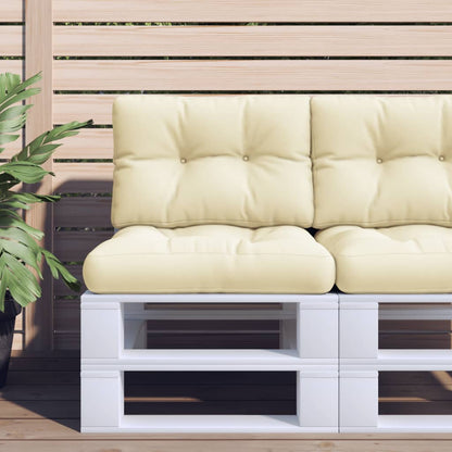 vidaXL Coussins de palette 2 pcs Crème Tissu