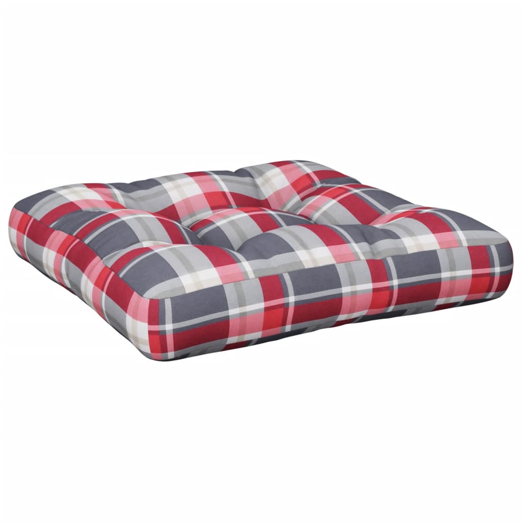 vidaXL Coussins pour palette 2 pcs Rouge à carreaux Tissu