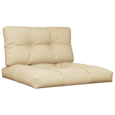 vidaXL Coussins de palette 2 pcs Beige Tissu