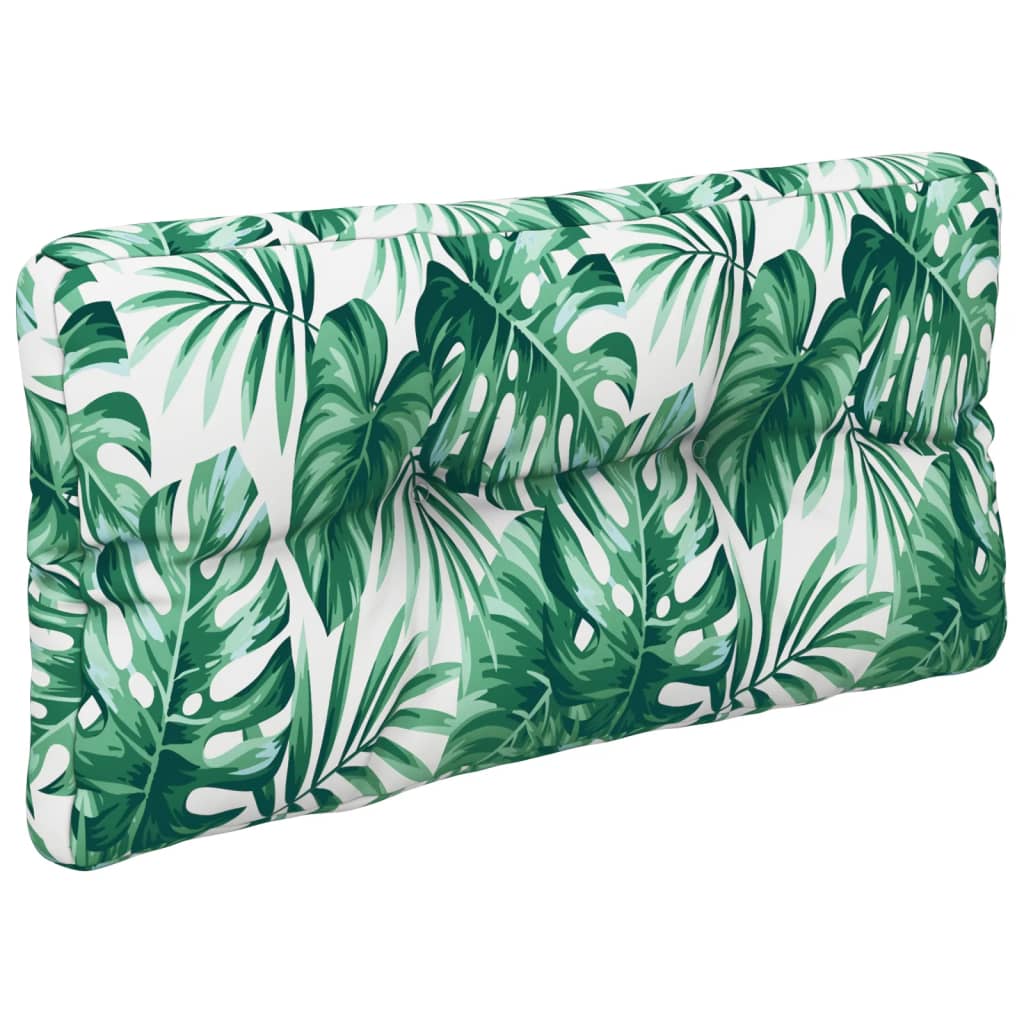 vidaXL Coussins de palettes 2 pcs Tissu motif feuilles