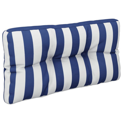 vidaXL Coussins de palette 2 pcs Bleu et blanc à rayures Tissu