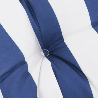 vidaXL Coussins de palette 2 pcs Bleu et blanc à rayures Tissu