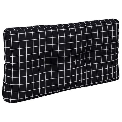 vidaXL Coussins de palette 2 pcs Motif à carreaux noir Tissu