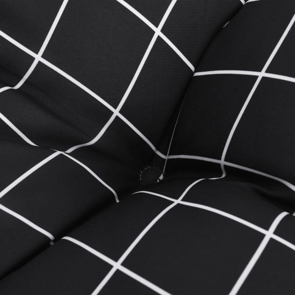 vidaXL Coussins de palette 2 pcs Motif à carreaux noir Tissu