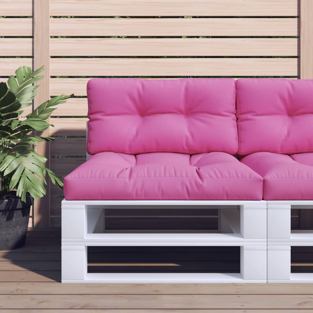 vidaXL Coussins de palette 2 pcs Tissu rose