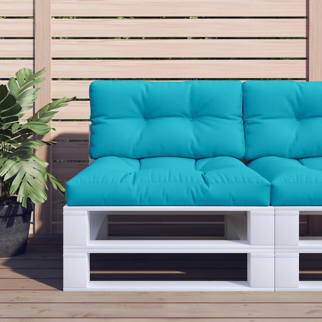vidaXL Coussins de palette 2 pcs Turquoise Tissu