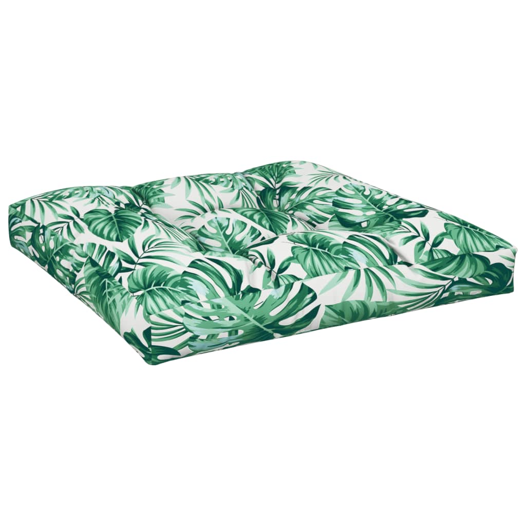 vidaXL Coussins de palettes 2 pcs Tissu motif feuilles