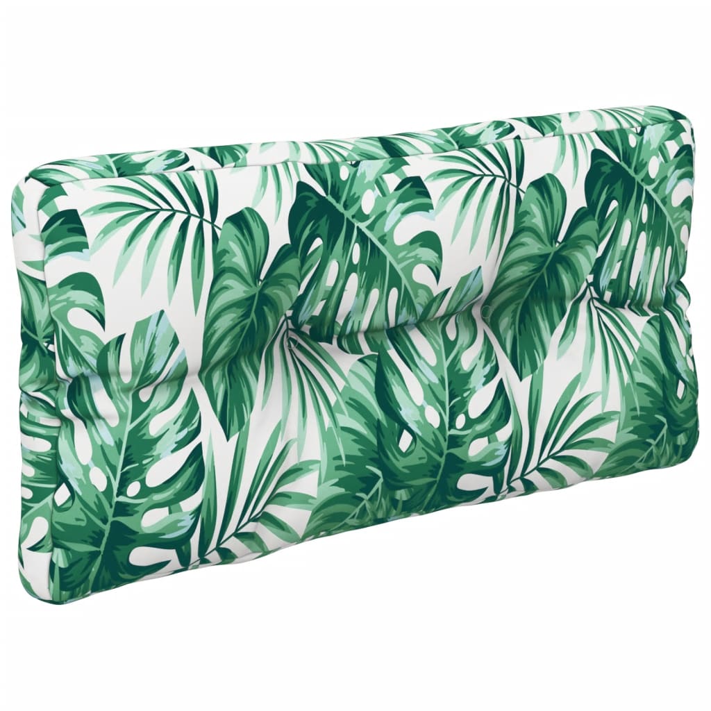 vidaXL Coussins de palettes 2 pcs Tissu motif feuilles