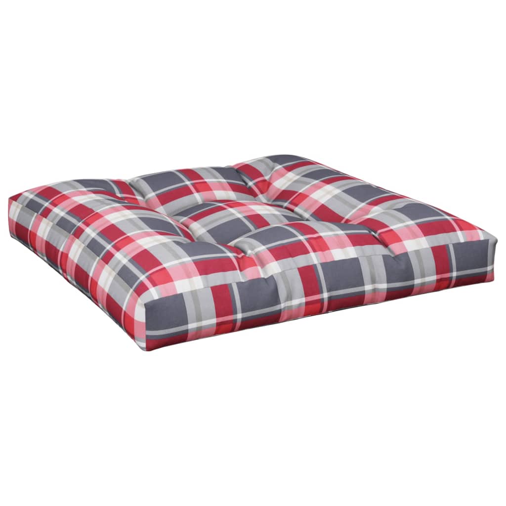 vidaXL Coussins pour palette 2 pcs Rouge à carreaux Tissu
