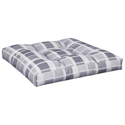 vidaXL Coussins de palette 2 pcs Gris Tissu à carreaux