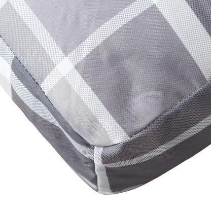 vidaXL Coussins de palette 2 pcs Gris Tissu à carreaux
