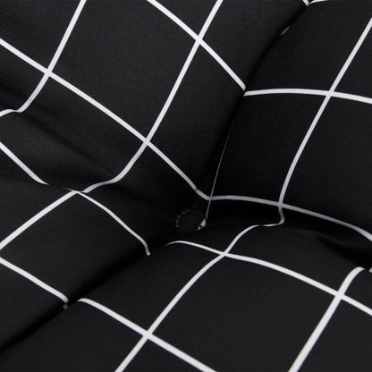 vidaXL Coussins de palette 2 pcs Motif à carreaux noir Tissu