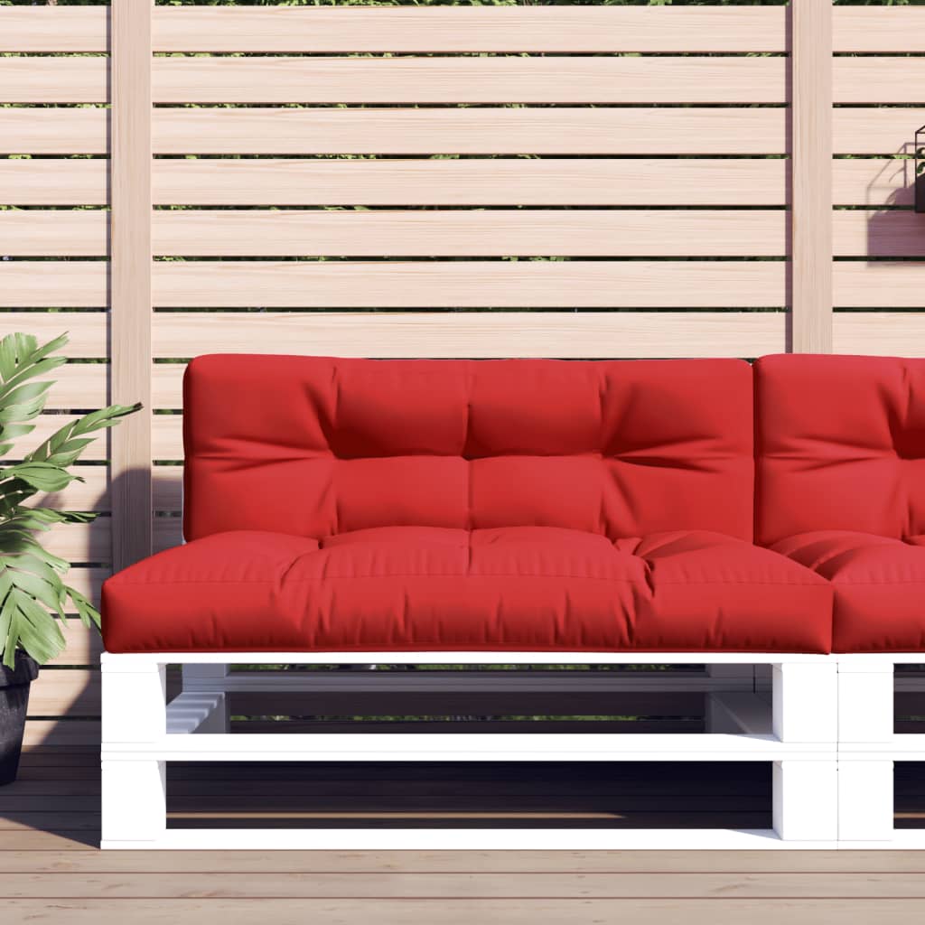 vidaXL Coussins de palette 2 pcs Rouge Tissu