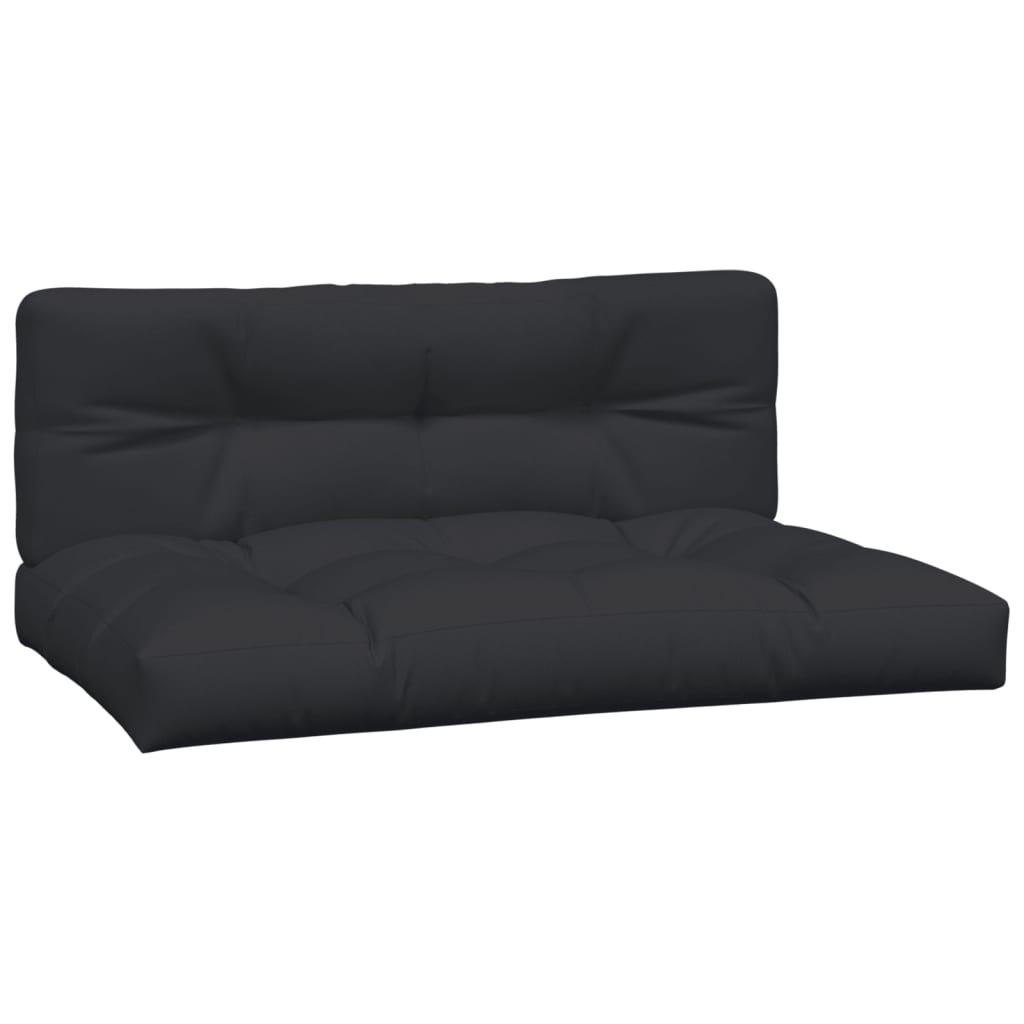 vidaXL Coussins de palette 2 pcs Noir Tissu