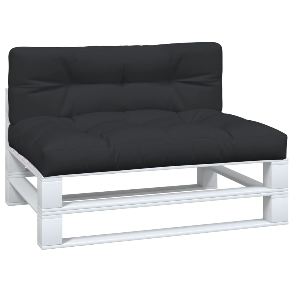 vidaXL Coussins de palette 2 pcs Noir Tissu