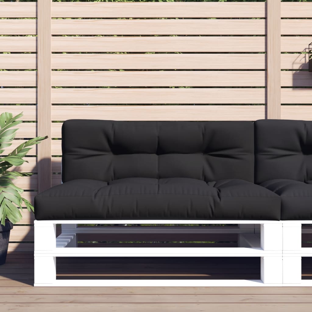vidaXL Coussins de palette 2 pcs Noir Tissu