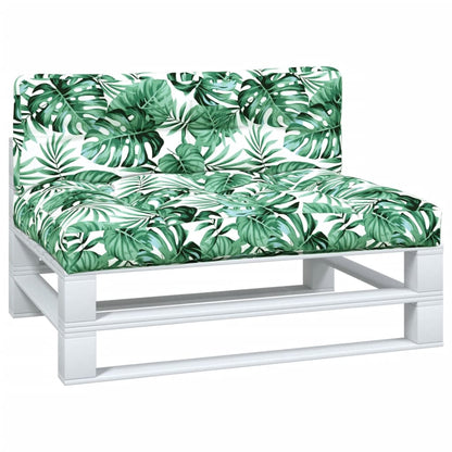 vidaXL Coussins de palettes 2 pcs Tissu motif feuilles