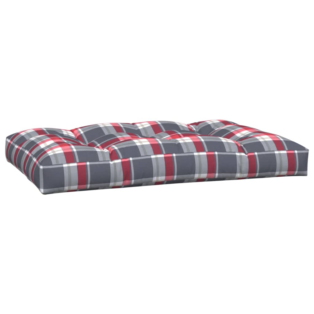 vidaXL Coussins pour palette 2 pcs Rouge à carreaux Tissu