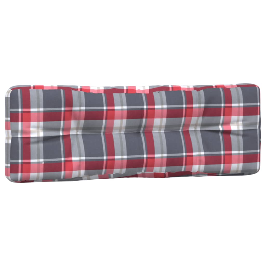 vidaXL Coussins pour palette 2 pcs Rouge à carreaux Tissu