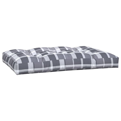 vidaXL Coussins de palette 2 pcs Gris Tissu à carreaux