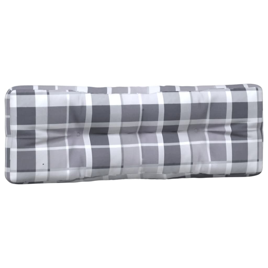 vidaXL Coussins de palette 2 pcs Gris Tissu à carreaux