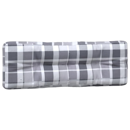 vidaXL Coussins de palette 2 pcs Gris Tissu à carreaux