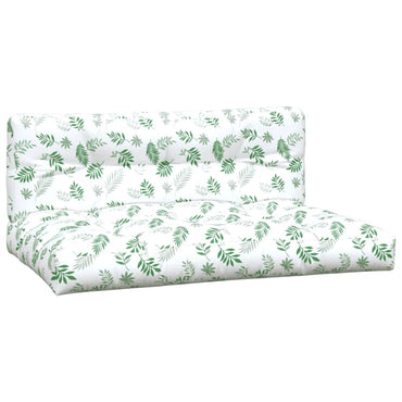vidaXL Coussins de palettes 2 pcs Tissu motif feuilles