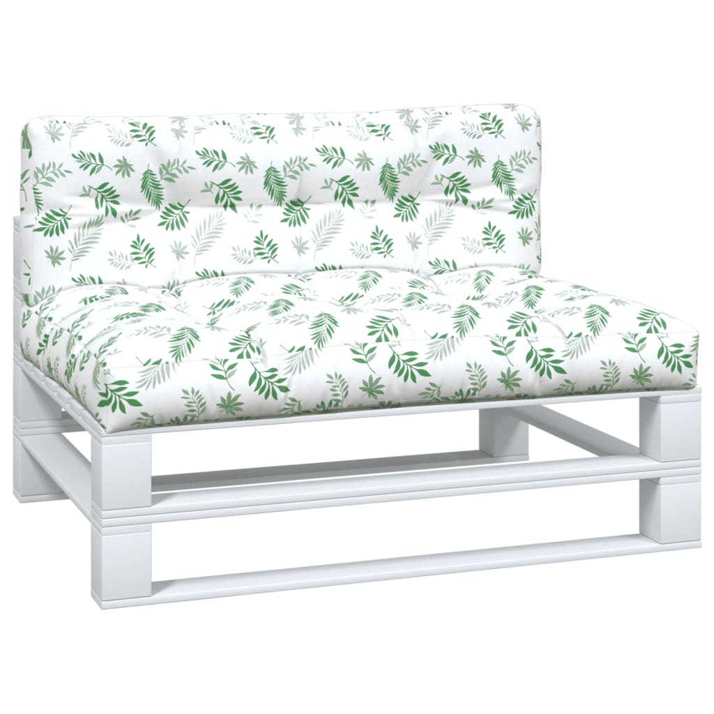 Palettenkissen 2-tlg. Blattmuster Stoff