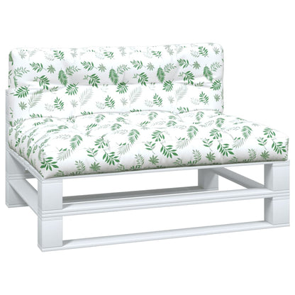 Palettenkissen 2-tlg. Blattmuster Stoff