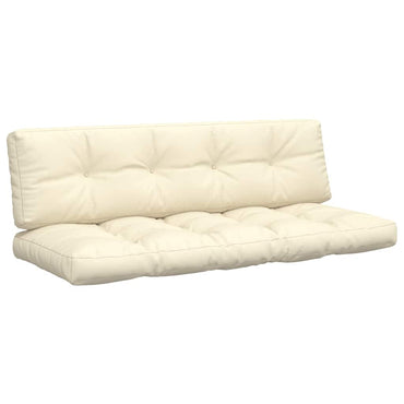 vidaXL Coussins de palette 2 pcs Crème Tissu