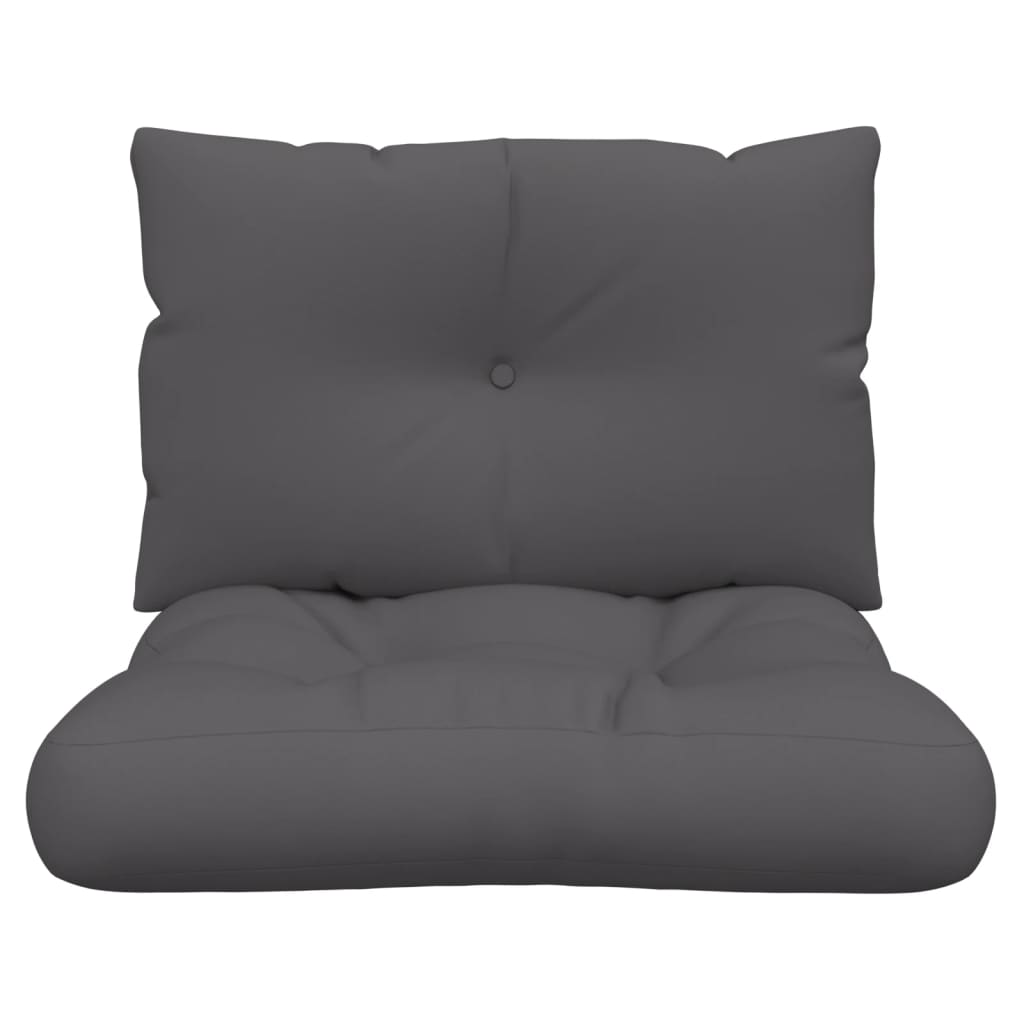 vidaXL Coussins de palette 2 pcs Anthracite Tissu